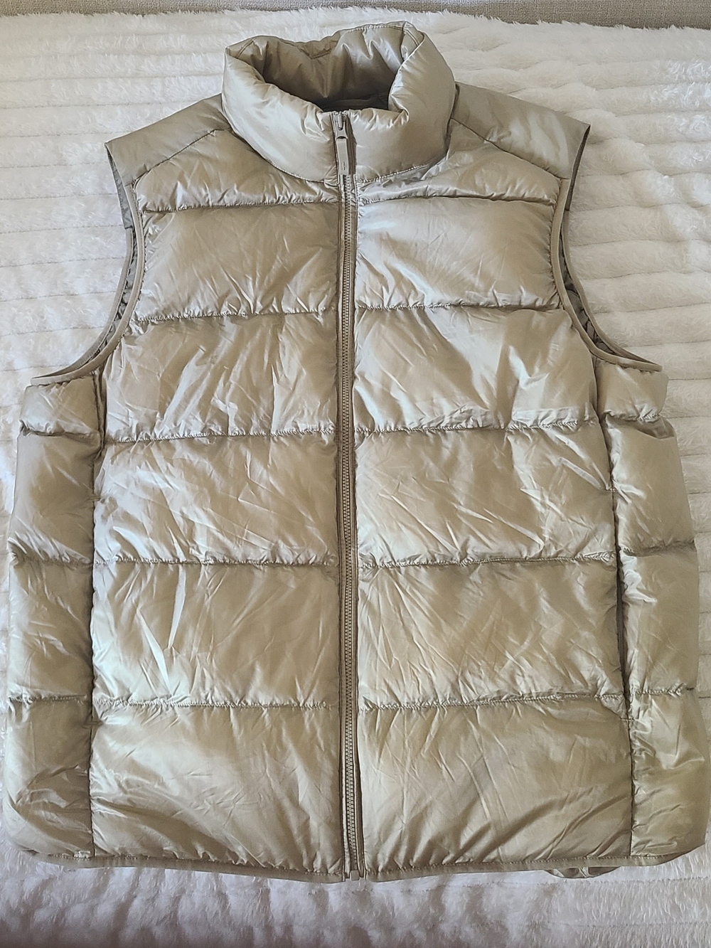 Uniqlo Men's Quilted Puffer Vest - Beige